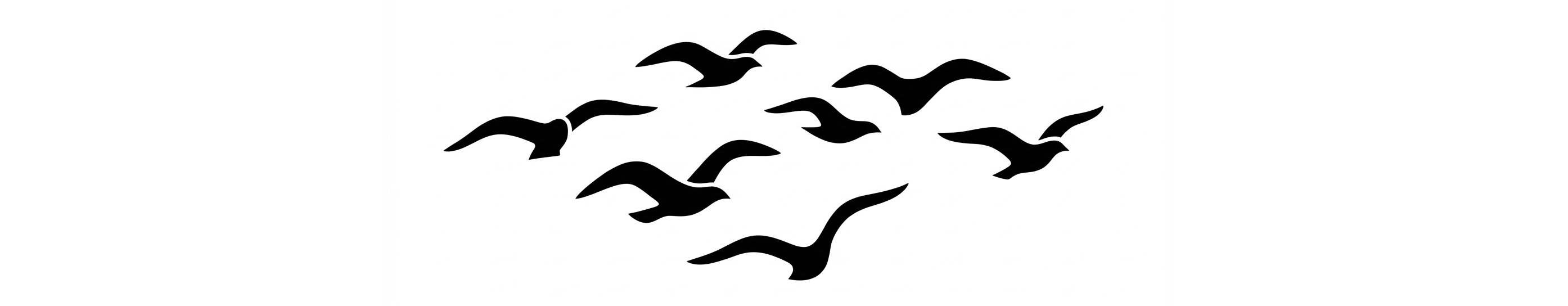 A flock of migrating birds