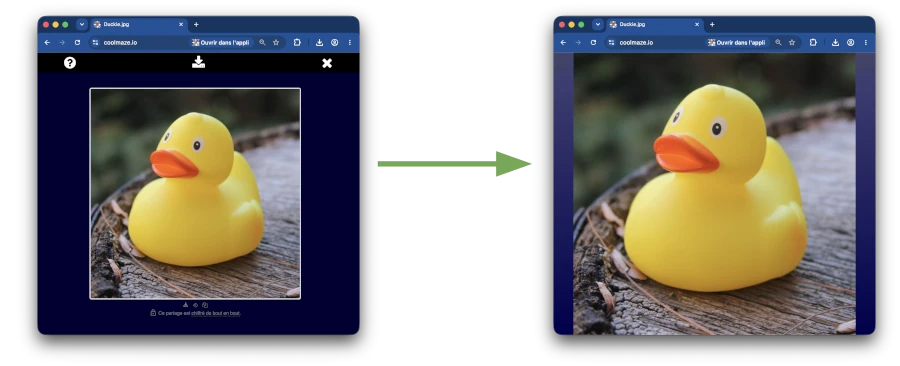 Display the shared picture fullscreen
