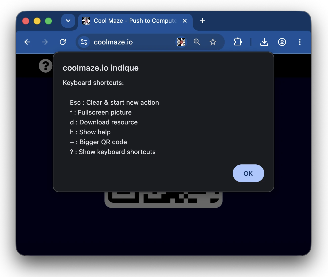 List of available keyboard shortcuts